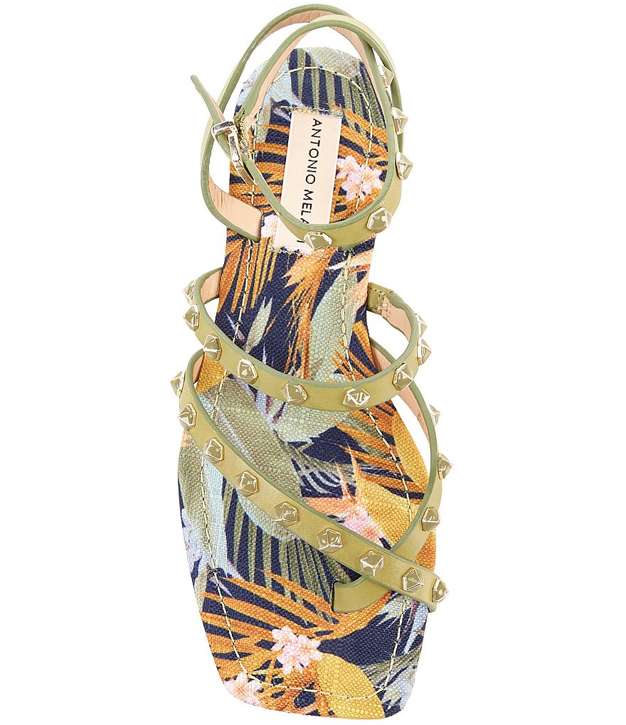 Antonio Melani Dyandraa Leather Studded Detail Sandals