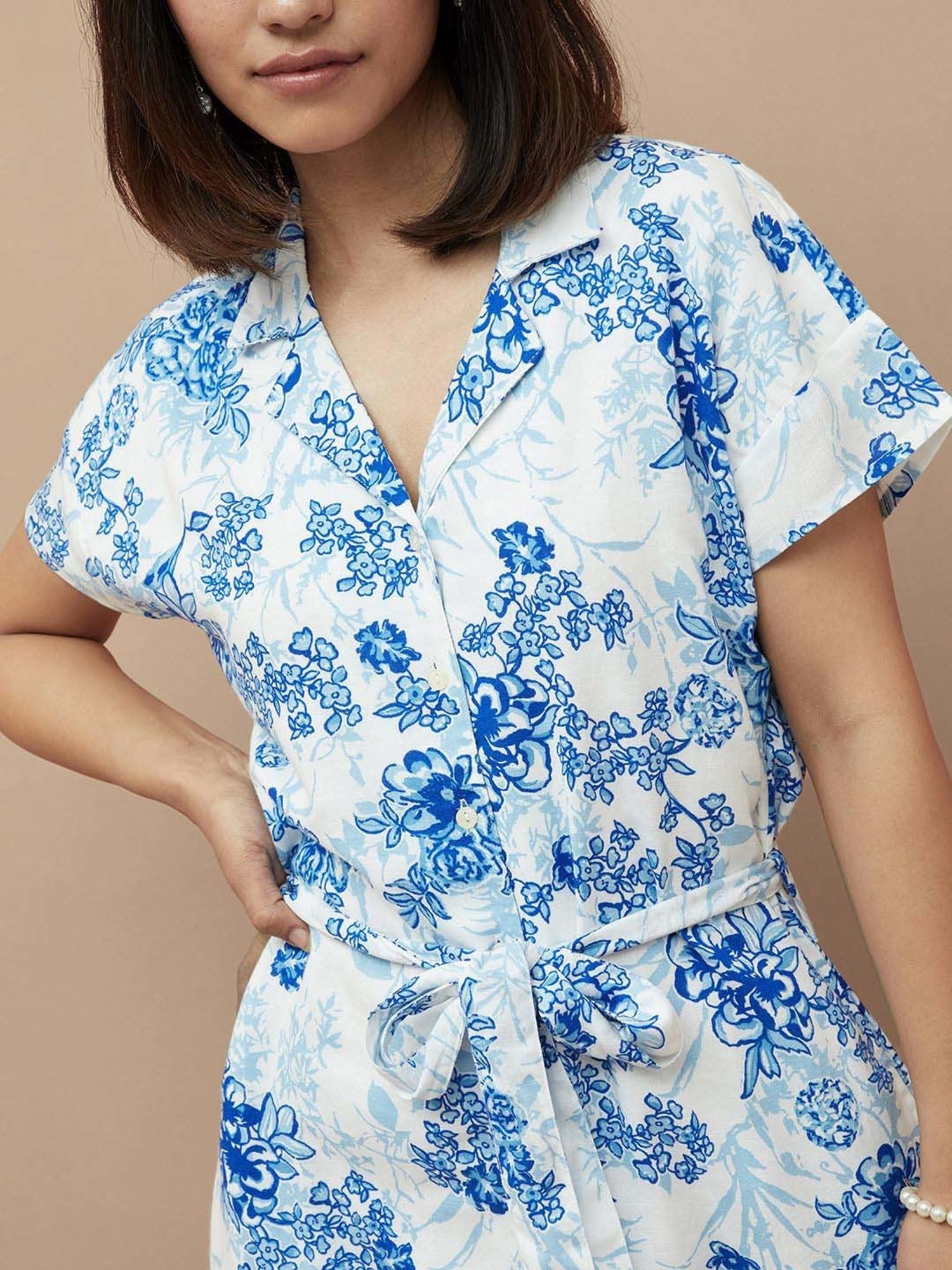 Colour Me by Melange White Printed Maxi Dress