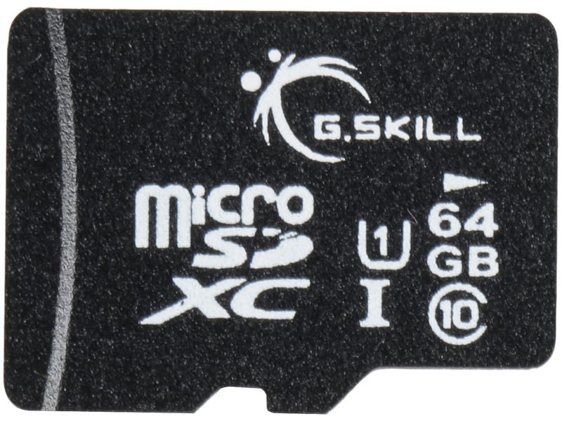 G.Skill 64GB microSDXC UHS-I/U1 Class 10 Memory Card with Adapter (FF-TSDXC64GA-U1)