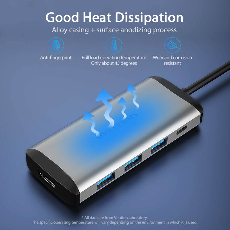 Vention USB C Hub ,5-in-1 USB Type C to 4K HDMI with 3&times;USB 3.0 Ports,PD Charging Port Compatible for MacBook Pro, ChromeBook, Nintendo Switch and More USB-C Devices