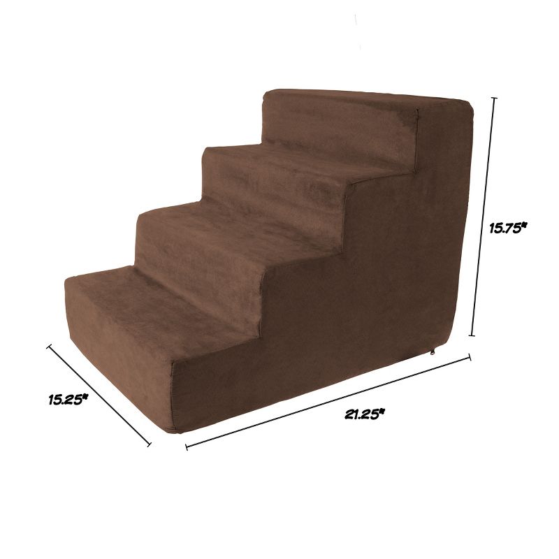Pet Pal High Density Foam Stairs for Pets - Brown