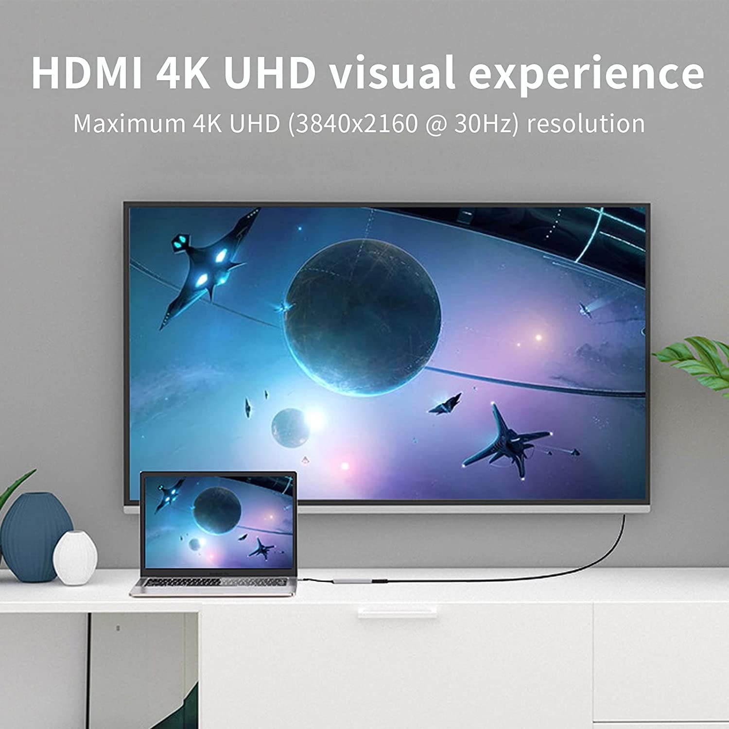 Ackmioxy USB C Docking Station 6 in 1 USB C Hub Laptop Docking Station Adapter with PD 3.0,4K HDMI,2 USB 3.0,SD/TF Card Reade Compatible with MacBook Pro/Air,Dell,HP and More USB Type-C Devices