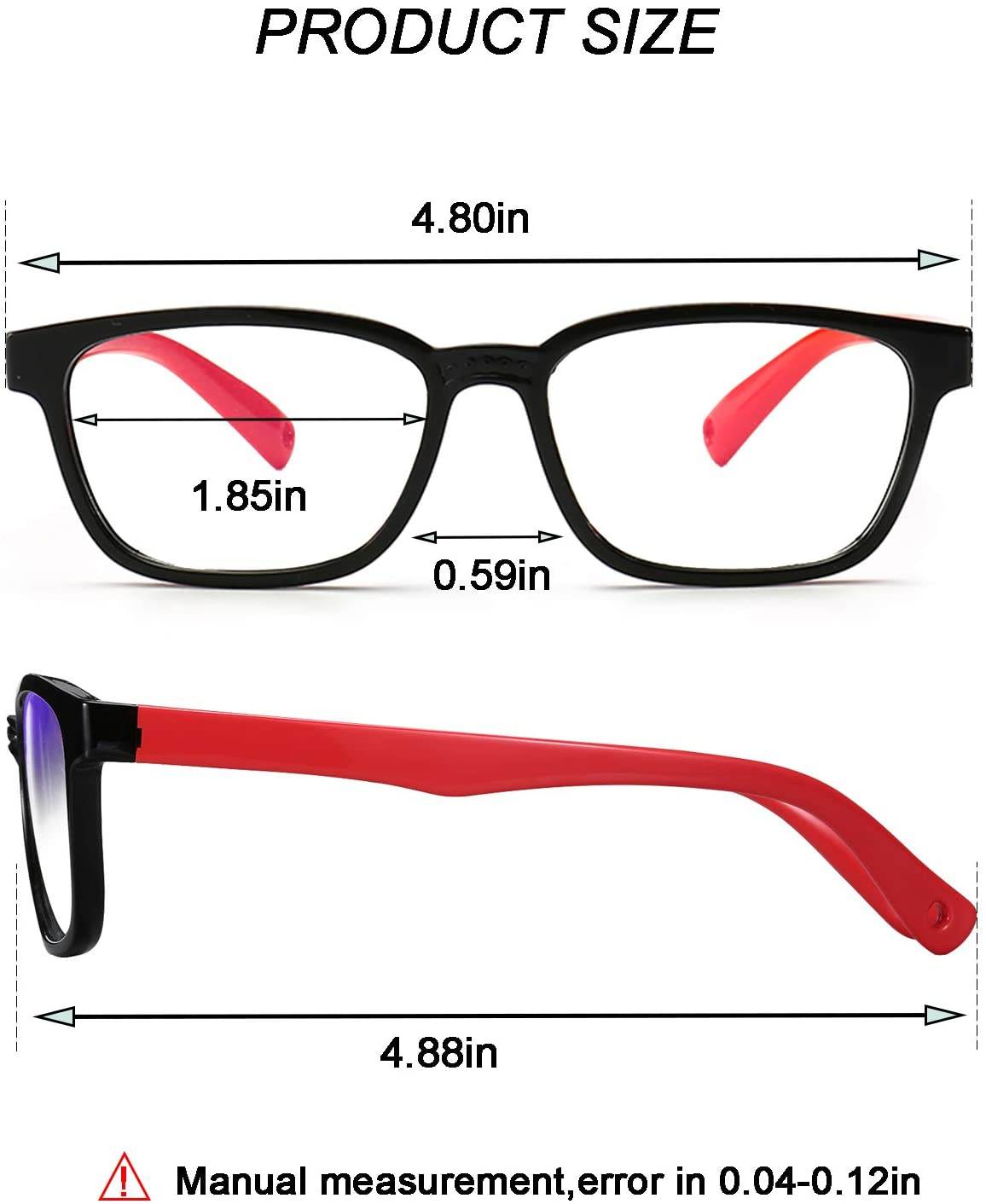 Anti Blue Light Glasses for Kids Computer Glasses,UV Protection Anti Glare Eyeglasses Computer Glasses Video Gaming Glasses for Children(Black-Red)