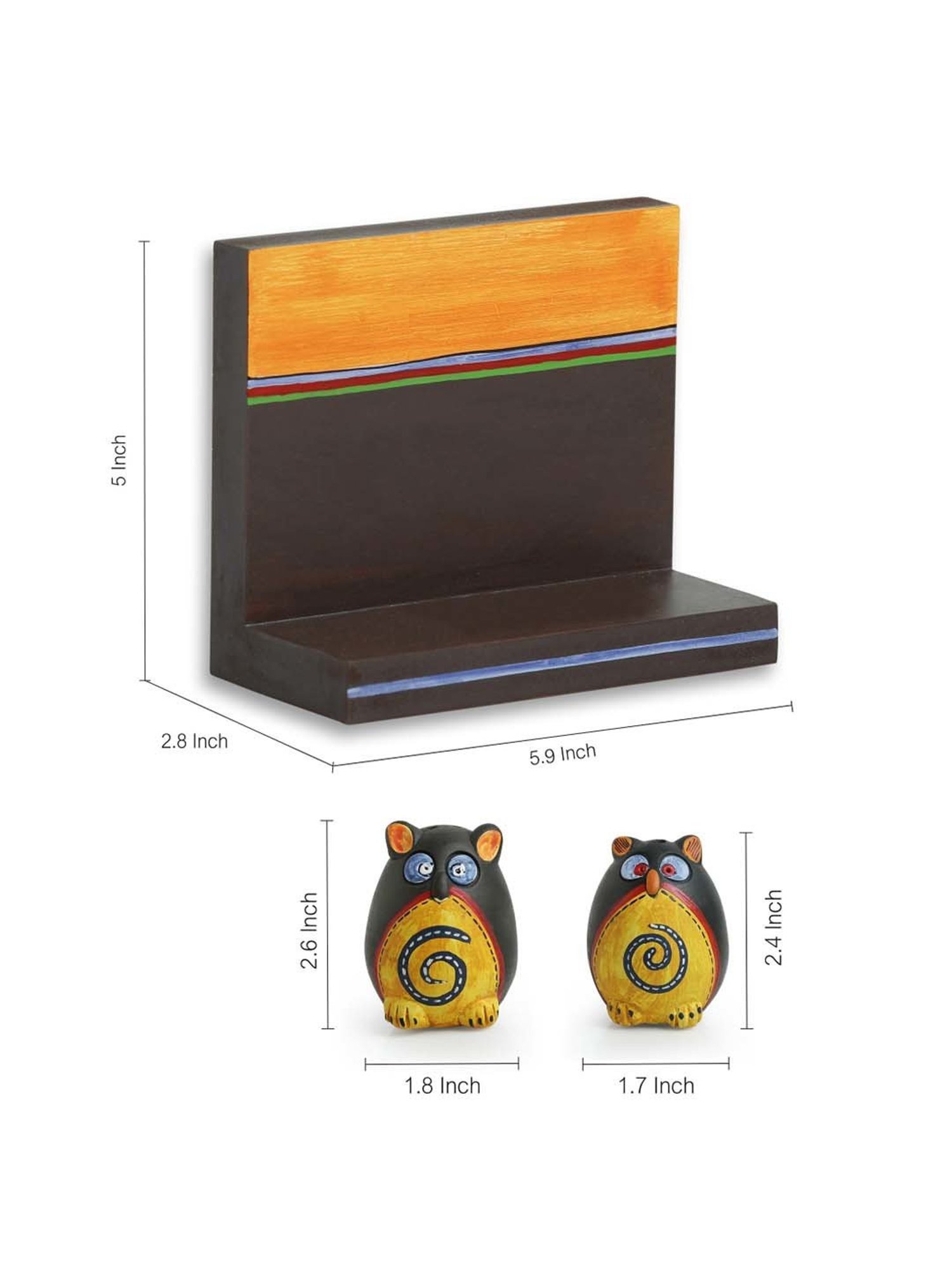 Art Street Black Mdf Jharokha Jali Square Hanging Ornaments Wall Art - Set of 4