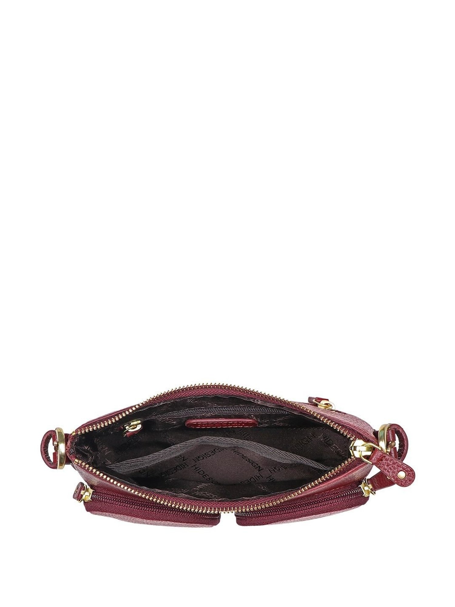 Hidesign Changi 01 Maroon Solid Small Shoulder Handbag