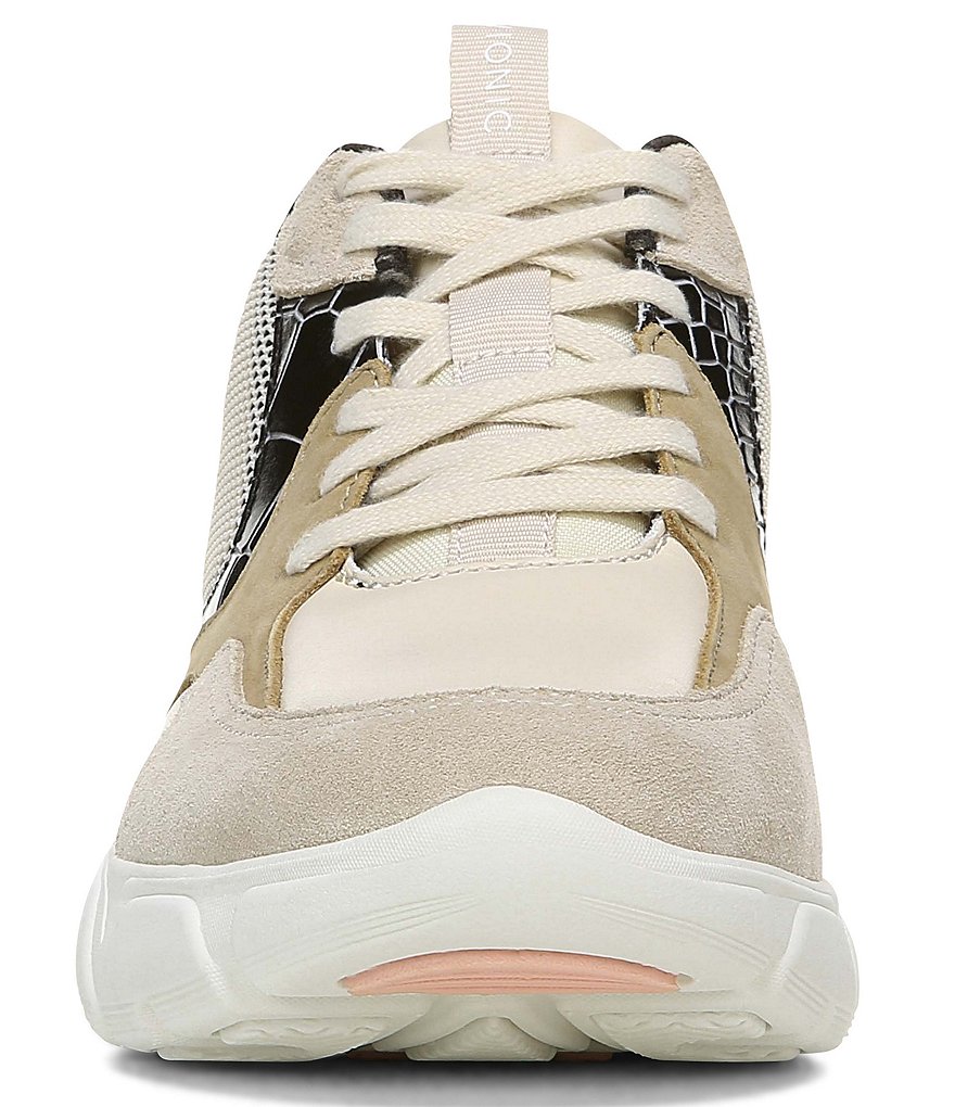 Vionic Aris Crocodile Leather Chunky Lace-Up Sneakers