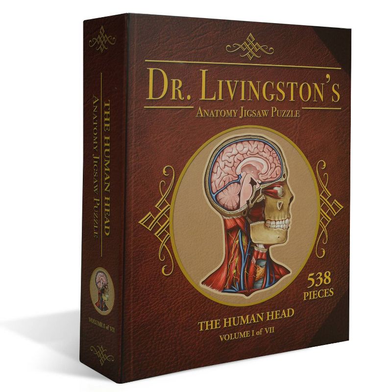 Genius Games Dr. Livingston's Human Anatomy: The Human Head Jigsaw Puzzle - 538pc