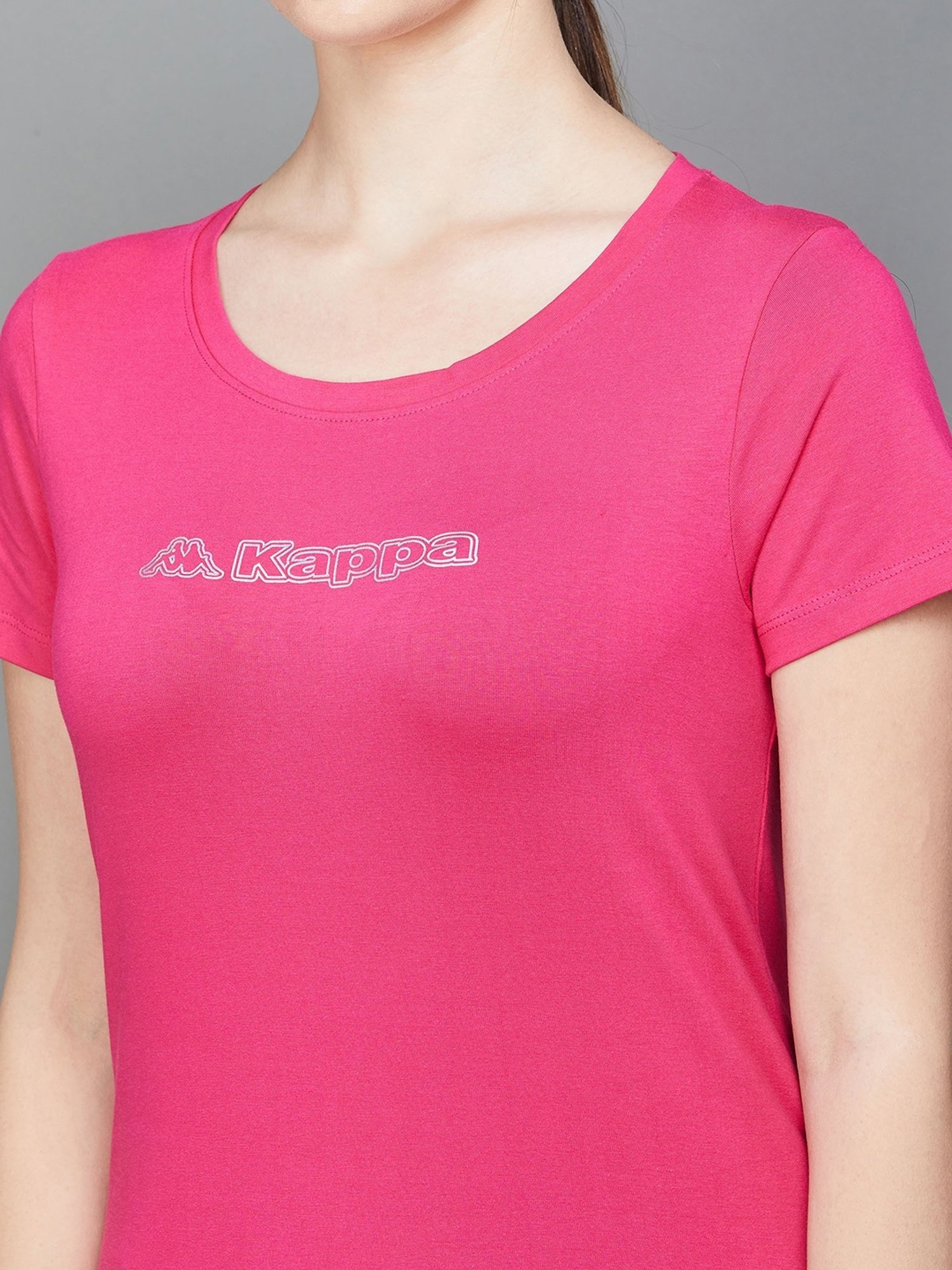 KAPPA Pink Cotton Printed Sports T-Shirt