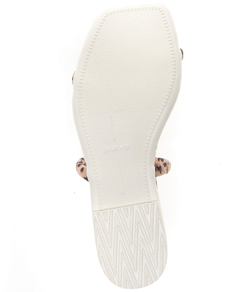Dolce Vita Lester Leopard Print Banded Flat Square Toe Slide Sandals