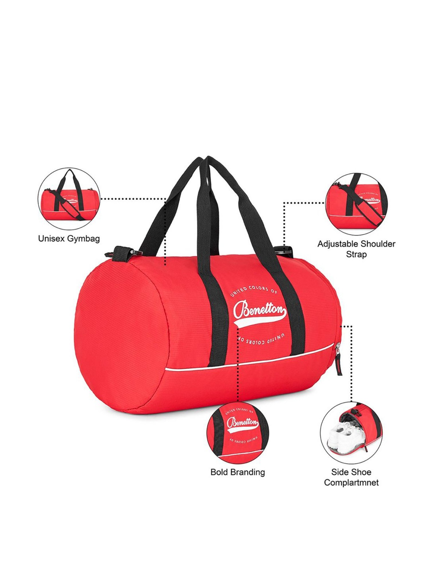 United Colors of Benetton Conrad Red Large Gym Bag