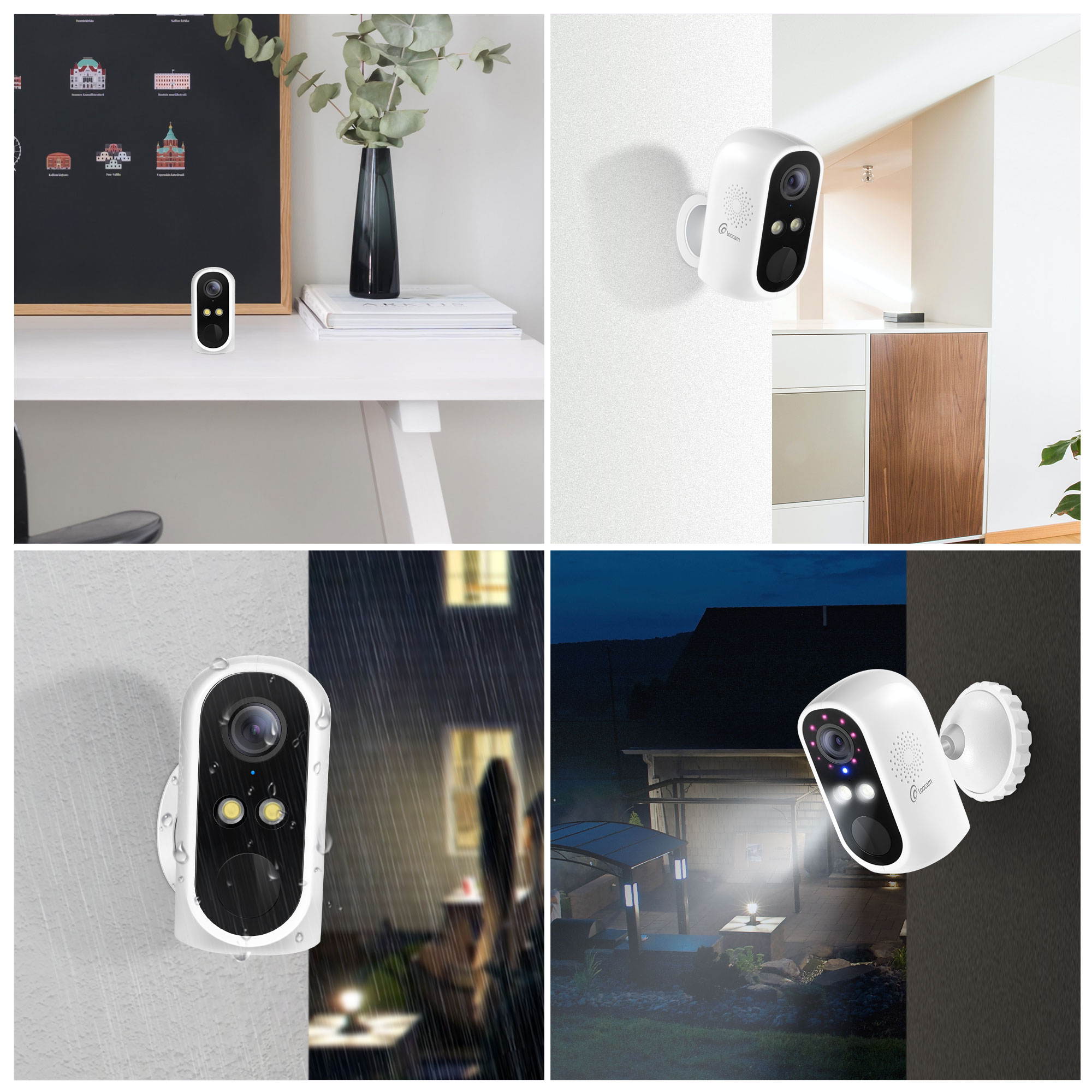 Loocam 1080p Wire-Free Rechargeable Battery-Powered Security Camera for Indoor and Outdoor, 2-Way Audio,Night Vision,WIFI Wireless Ip camera