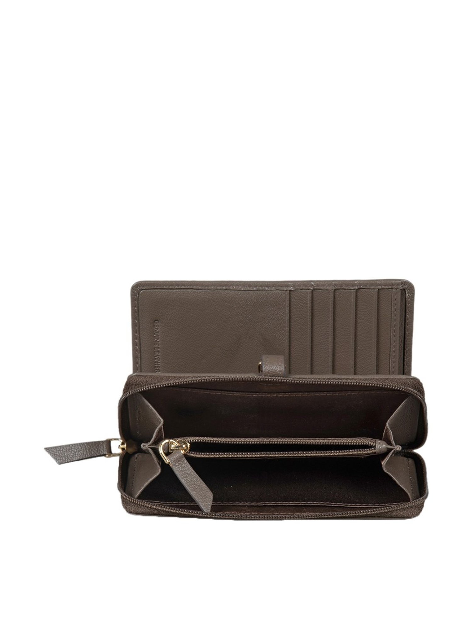 Louis Philippe Brown Casual Leather Money Clip Wallet for Men