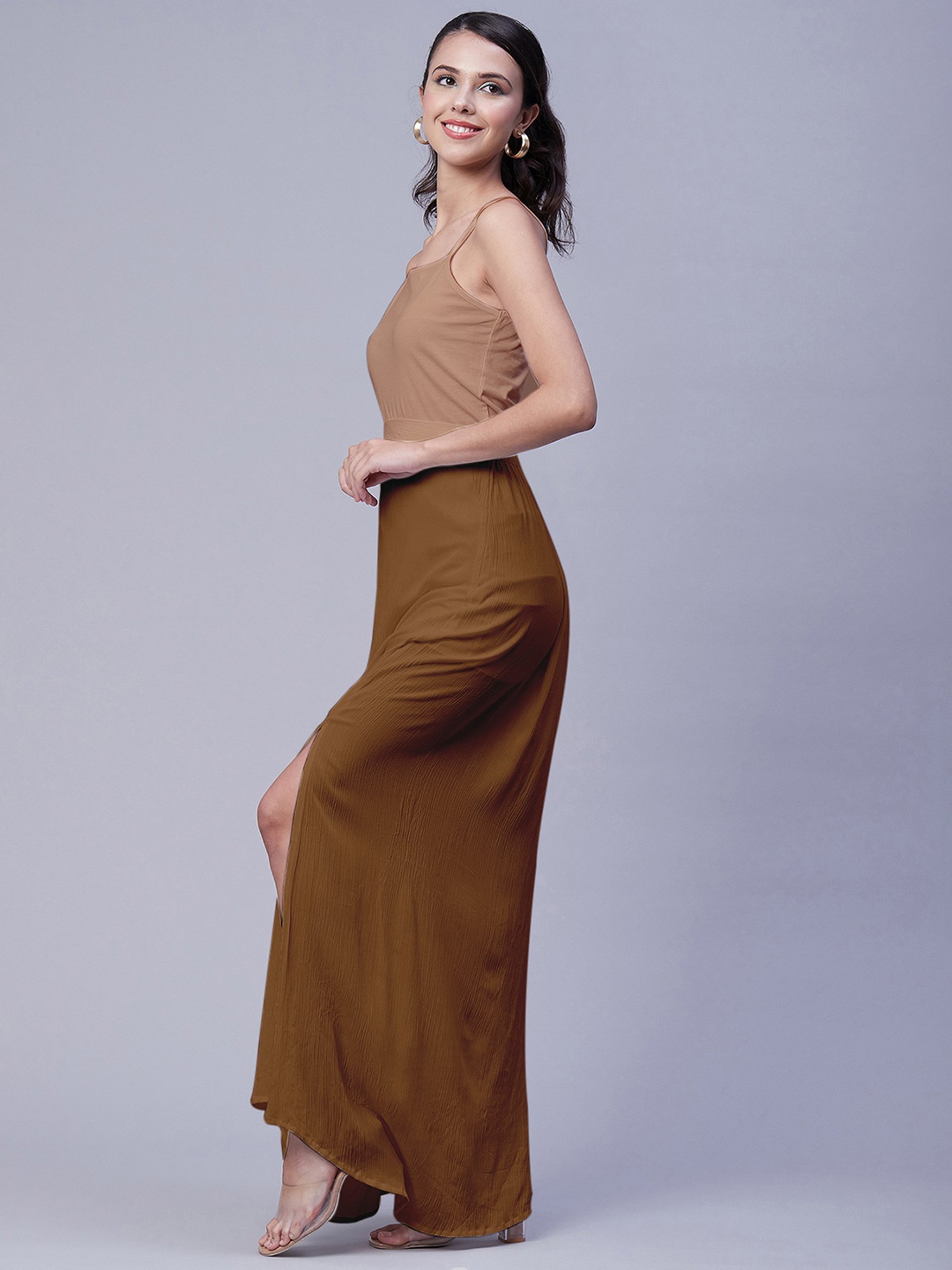 Moomaya Brown Maxi Skirt