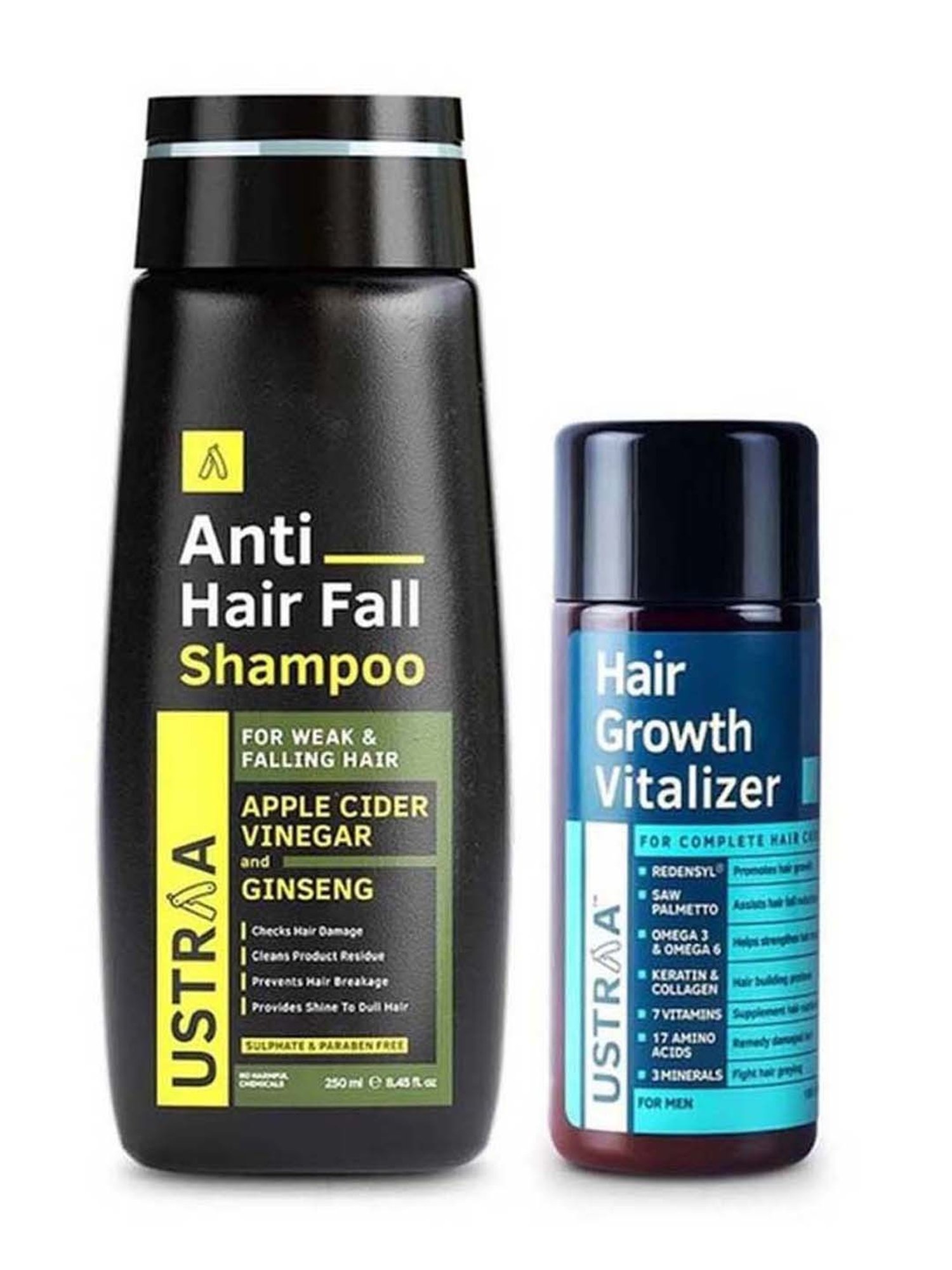 Ustraa Ayurvedic Beard Growth Oil & Hair Growth Vitalizer Combo