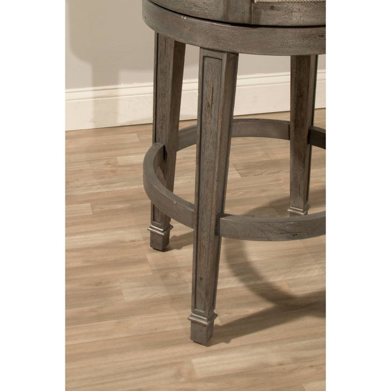 36" Monae Swivel Barstool Distressed Dark Gray/Woven Gray - Hillsdale Furniture
