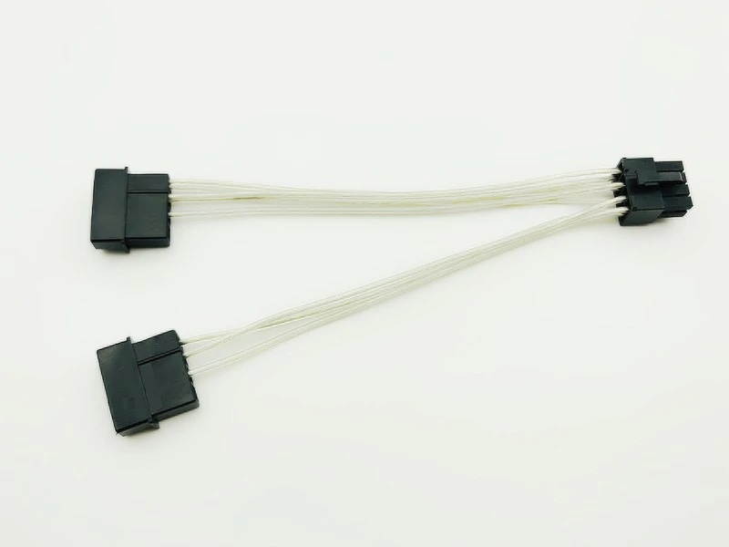 18cm Dual 4Pin to 8Pin Graphics Card Power Cable 4PIN to 8PIN Graphic Card Cable Supply Dual D port to 8 pin for BTC Mining