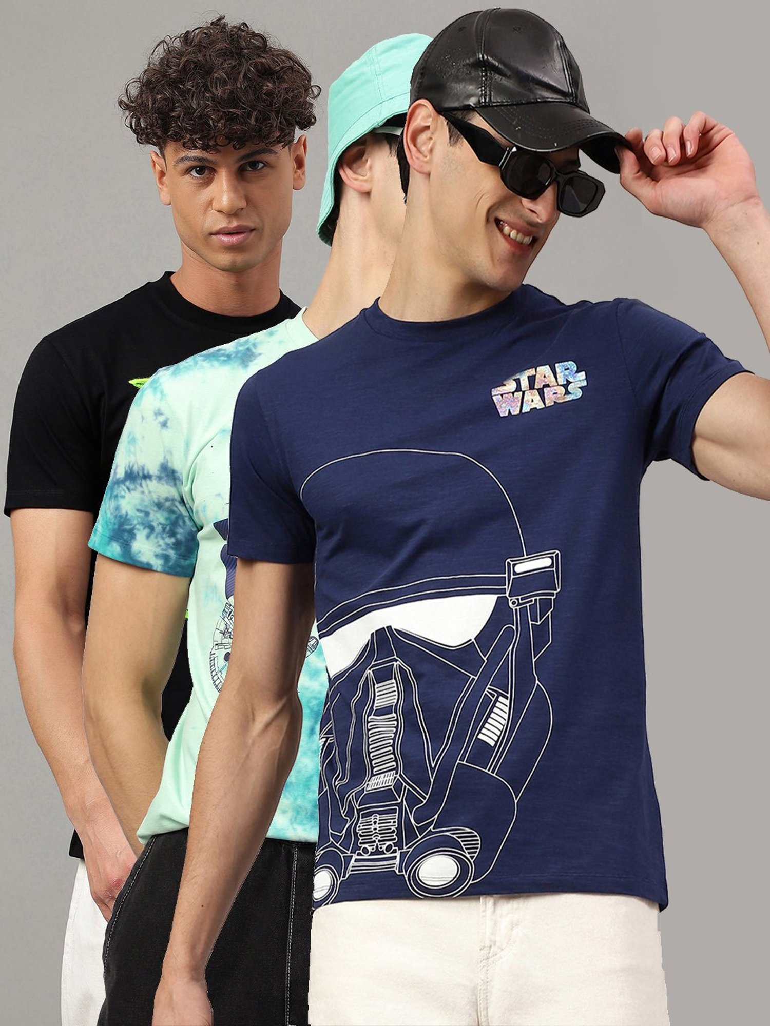 Free Authority Multicolor Regular Fit Star Wars Print T-Shirt - Pack of 3