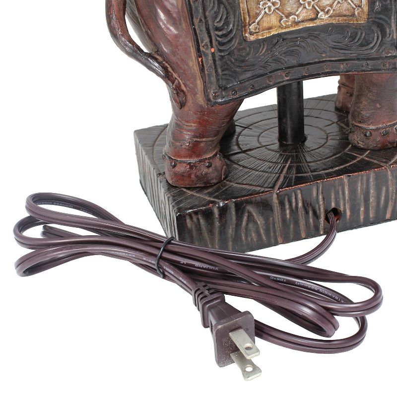 Elephant Table Lamp with Fabric Shade Brown - Lalia Home