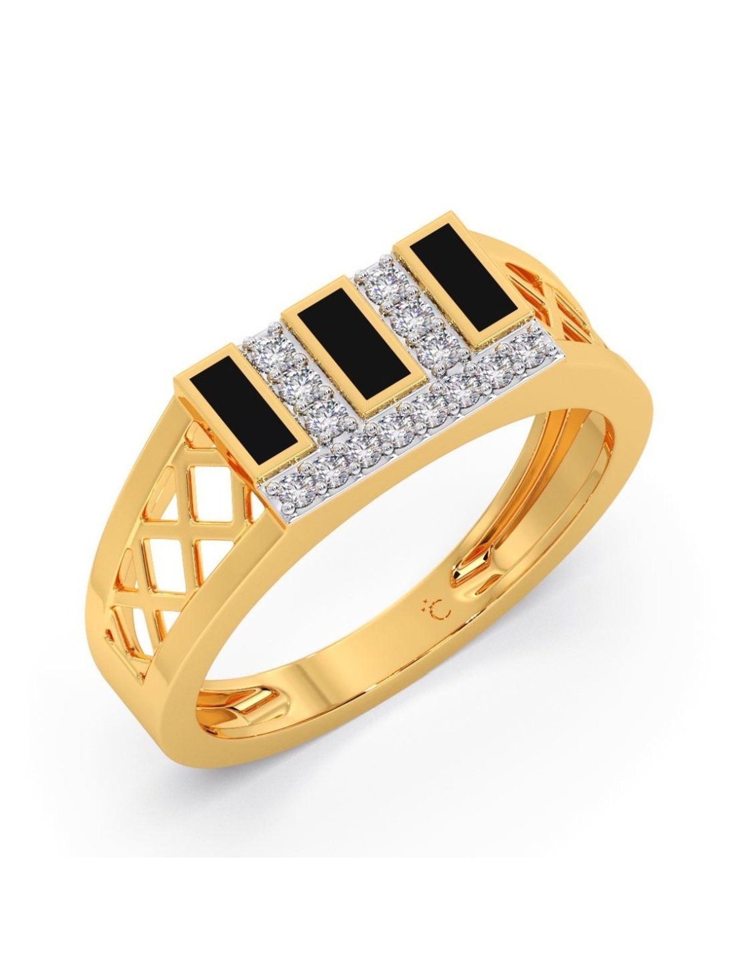 Candere by Kalyan Jewellers 18k Yellow Gold & Diamond Ring for Men