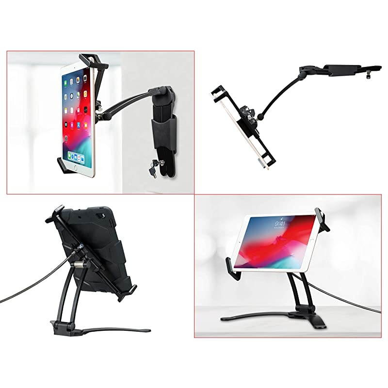 2in1 Security MultiFlex Tablet Stand and Wall Mount for 714 Inch Tablets iPad 102Inch 7th 8th Gen11Inch iPad Pro129Inch iPad ProiPad Gen 6iPad AirGalaxy Tabs More Black