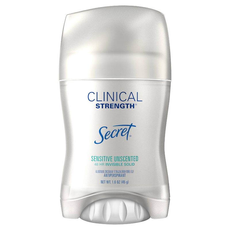 Secret Clinical Strength Invisible Solid Sensitive Antiperspirant & Deodorant for Women Unscented - 1.6oz