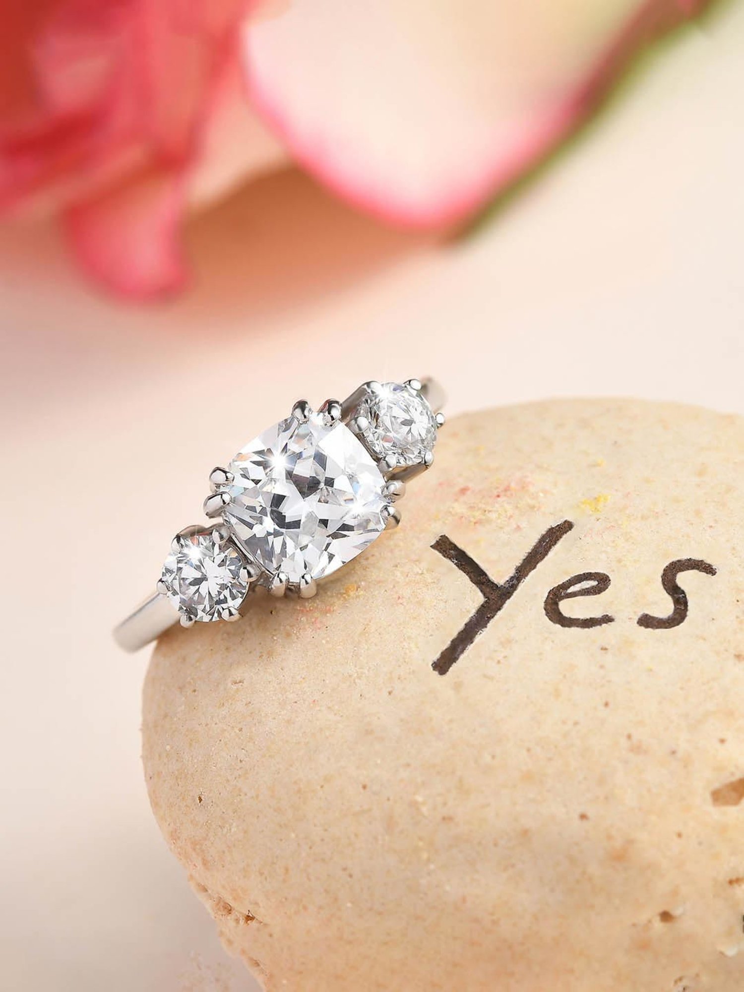 Ornate Jewels 925 Silver 2 Carat AD Meghan Markle Ring for Women & Girls