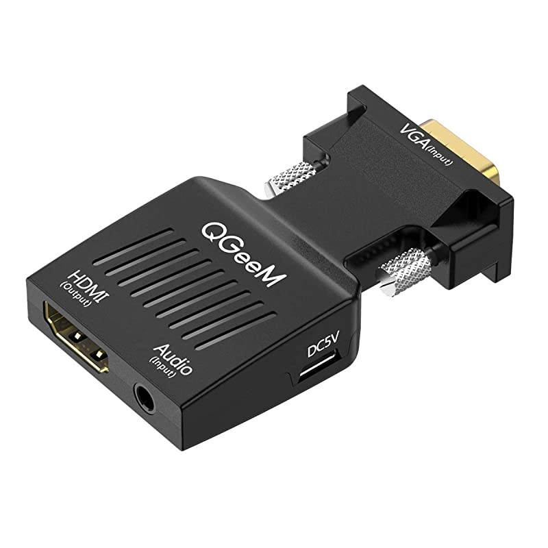 VGA to HDMI Adapter,  VGA to HDMI Adapter with Audio/1080p Video Output, VGA to HDMI (Male to Female) Converter Dongle adaptor for Monitor, Computer, Laptop, Projector, VGA to HDMI Converter