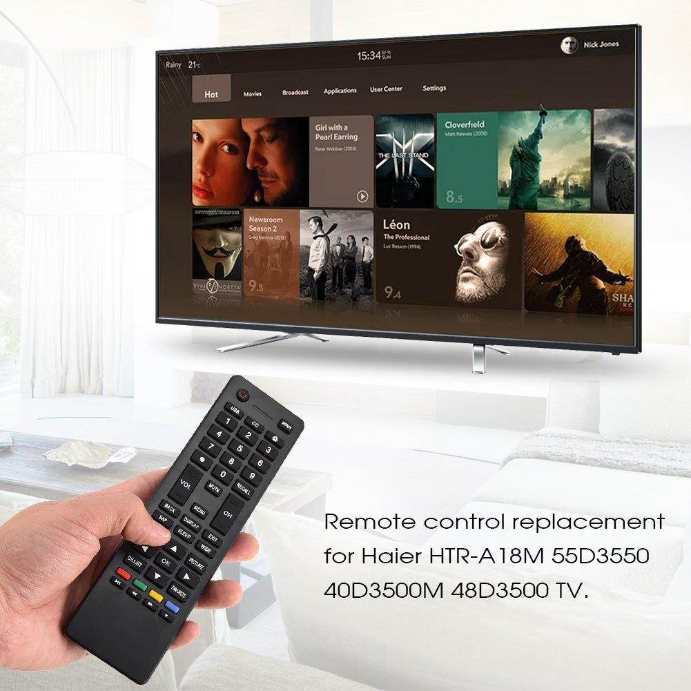 Universal Remote Control Fit for Haier HTR-A18M TV, Remote Control Replacement for Smart TV Haier HTR-A18M 55D3550 40D3500M 48D3500
