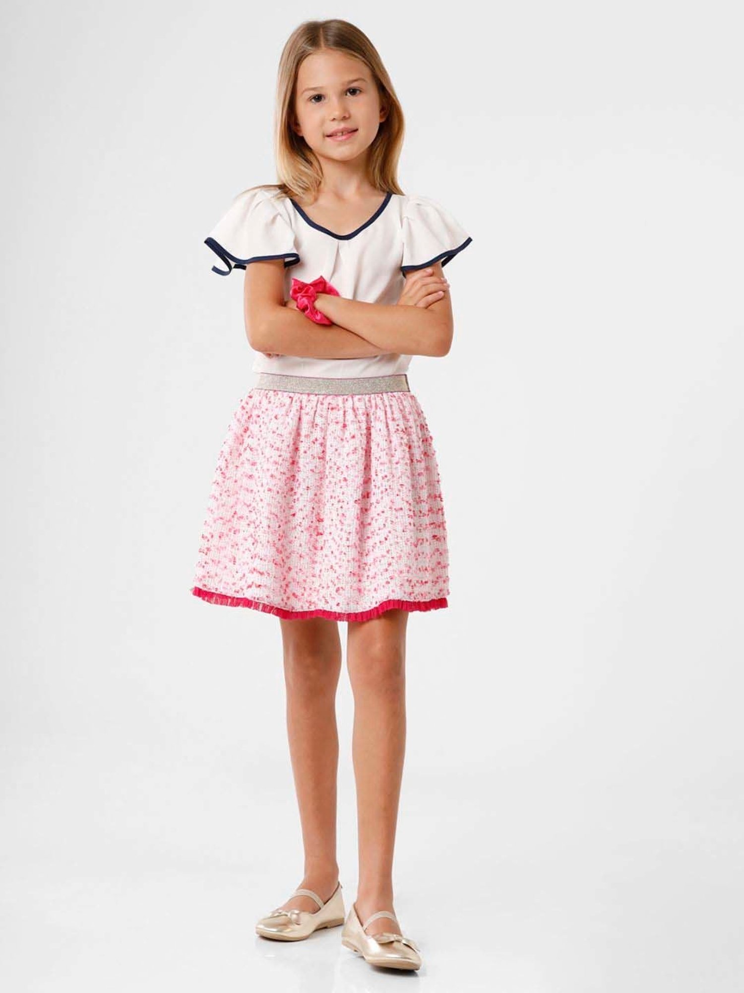 Kate & Oscar Kids Pink Printed Skirt