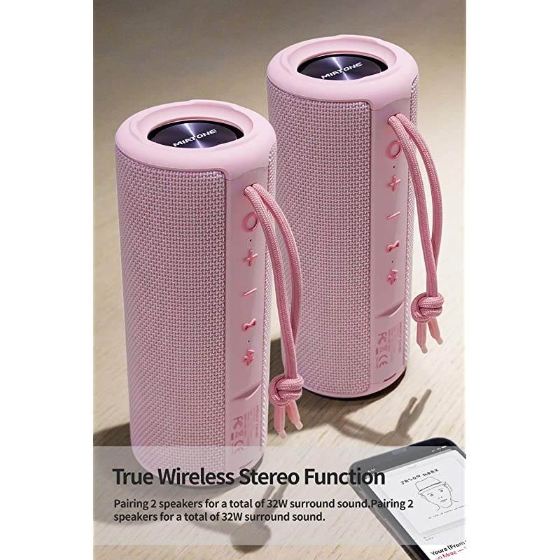 Outdoor Portable Bluetooth Wireless Speaker Waterproof Pink