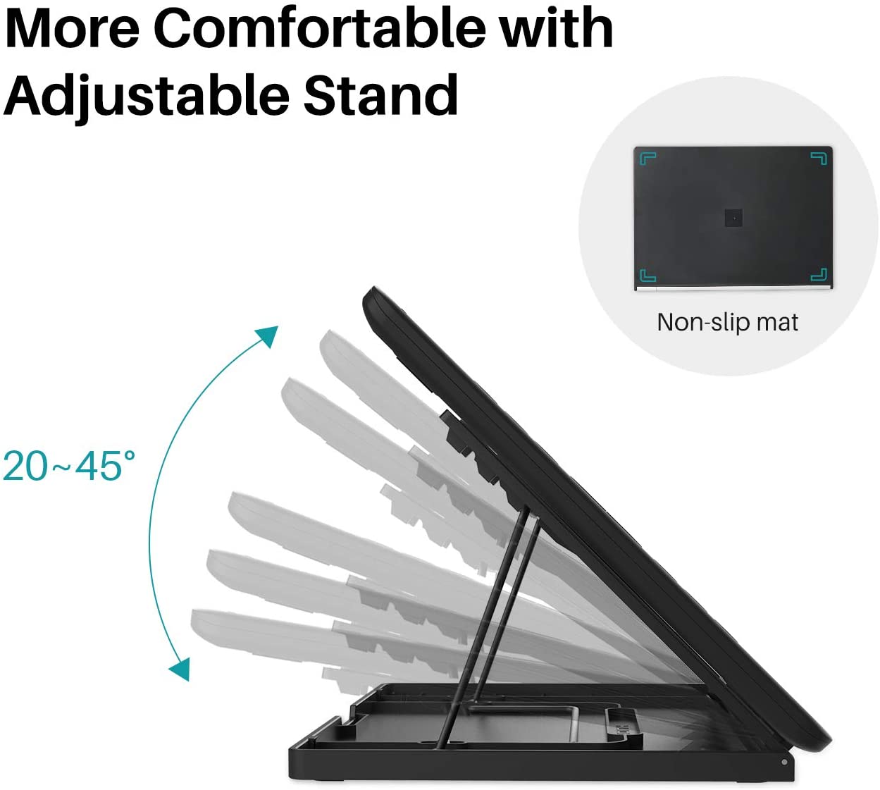 HUION 2021 Kamvas 16 Graphic Drawing Monitor 15.6 Inch Full-Laminated Pen Display Tilt Function 8192 Battery-Free Stylus, 10 Shortcut Keys, Stand Included, Blue