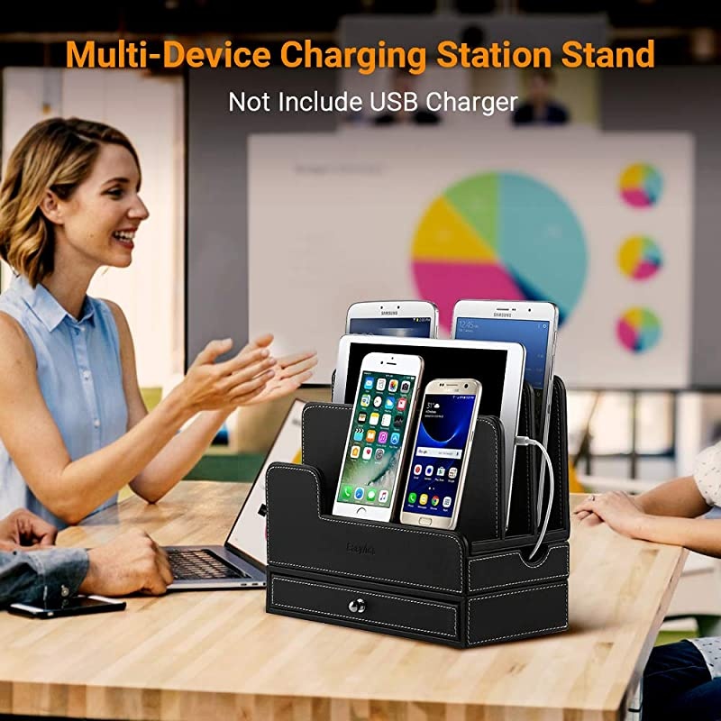 Charging Stations for RAVPower 60W 12A 6-Port Multiple Devices Double-Deck Docking Station Organizer for Anker USB Charger (Without Charger) for iPhone 12 Pro Max Cell Phones, Tablet, MacBook