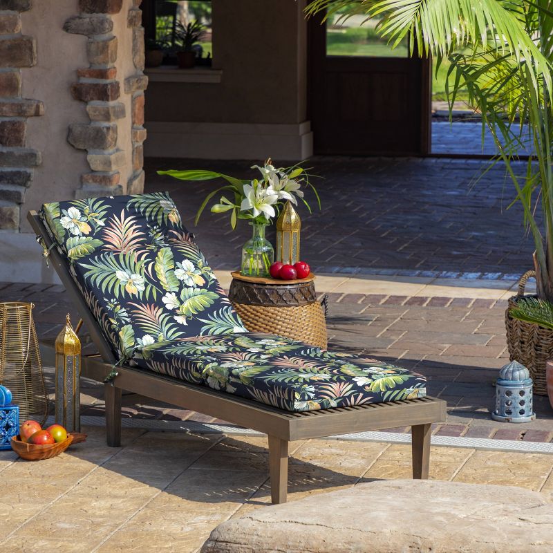 Simone Tropical Outdoor Chaise Lounge Cushion Blue - Arden Selections