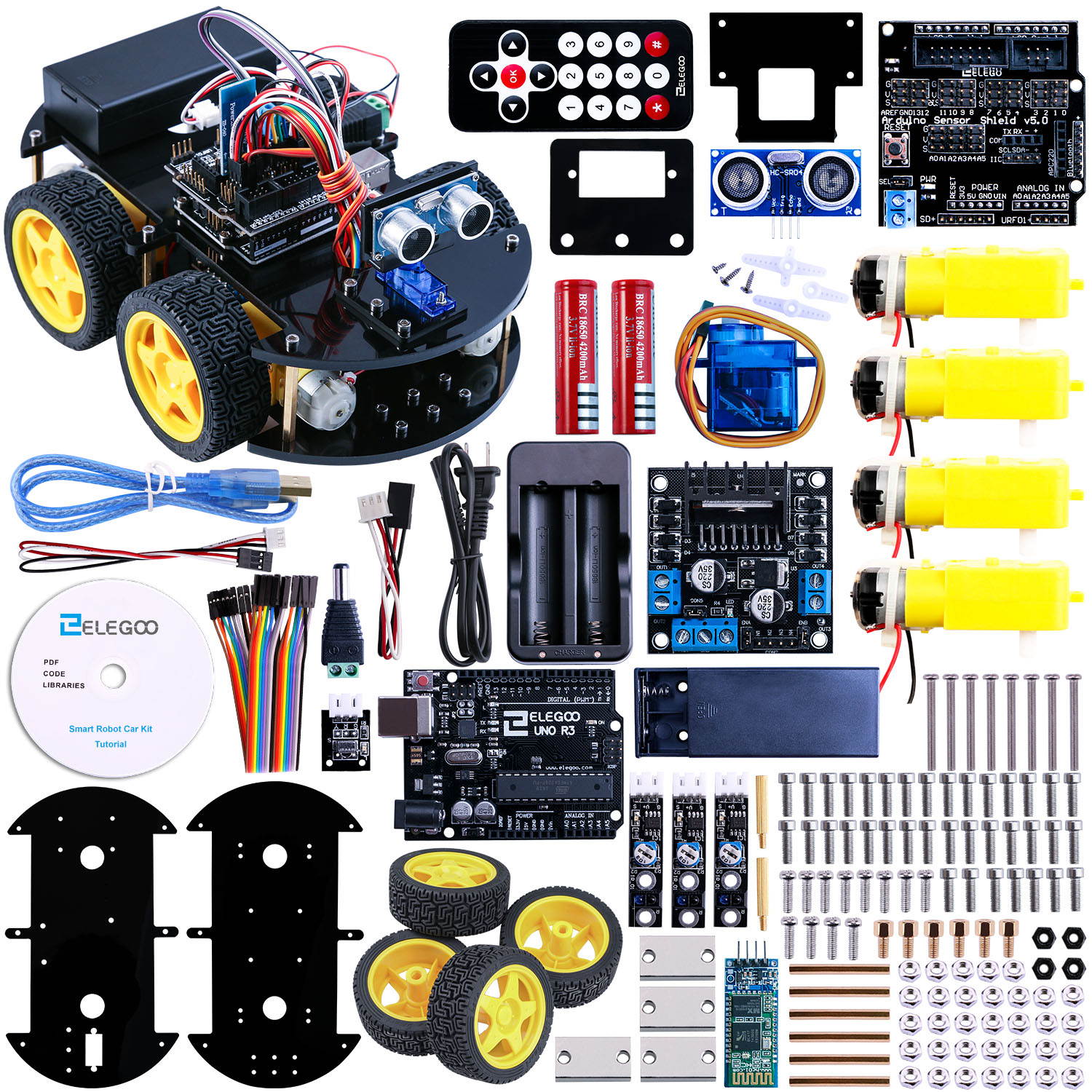 Elegoo UNO Project Smart Robot Car Kit, Intelligent and Smart Car Kit Arduio Car Project