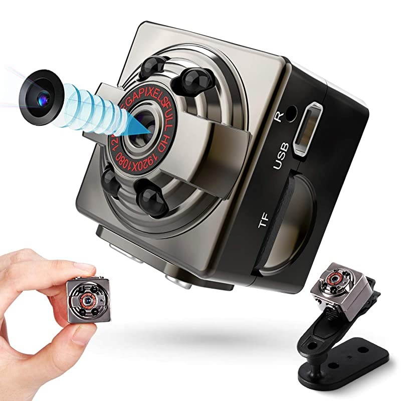 Camera 1080P Wireless Hidden, Portable Small Covert Home Nanny Cam with Night Vision and Motion Detection, Indoor/Outdoor Micro Security Surveillance Mini Hidden Camera