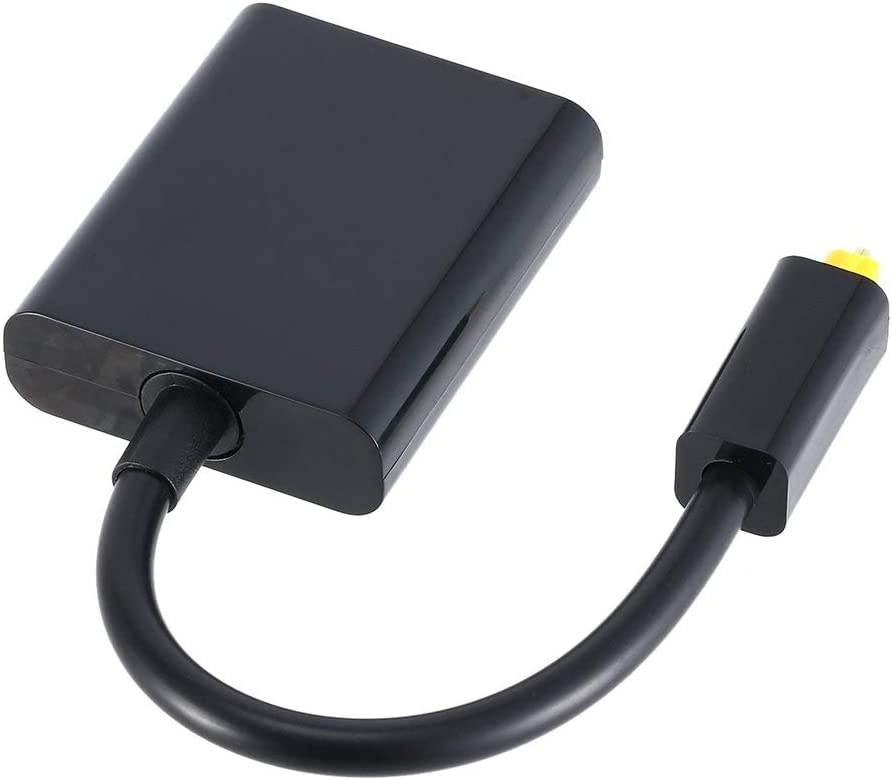 Isabelvictoria Digital toslink Optical Fiber Optic Audio Cable 1 in 2 Out Splitter Adapter Black Switcher Converter Portable