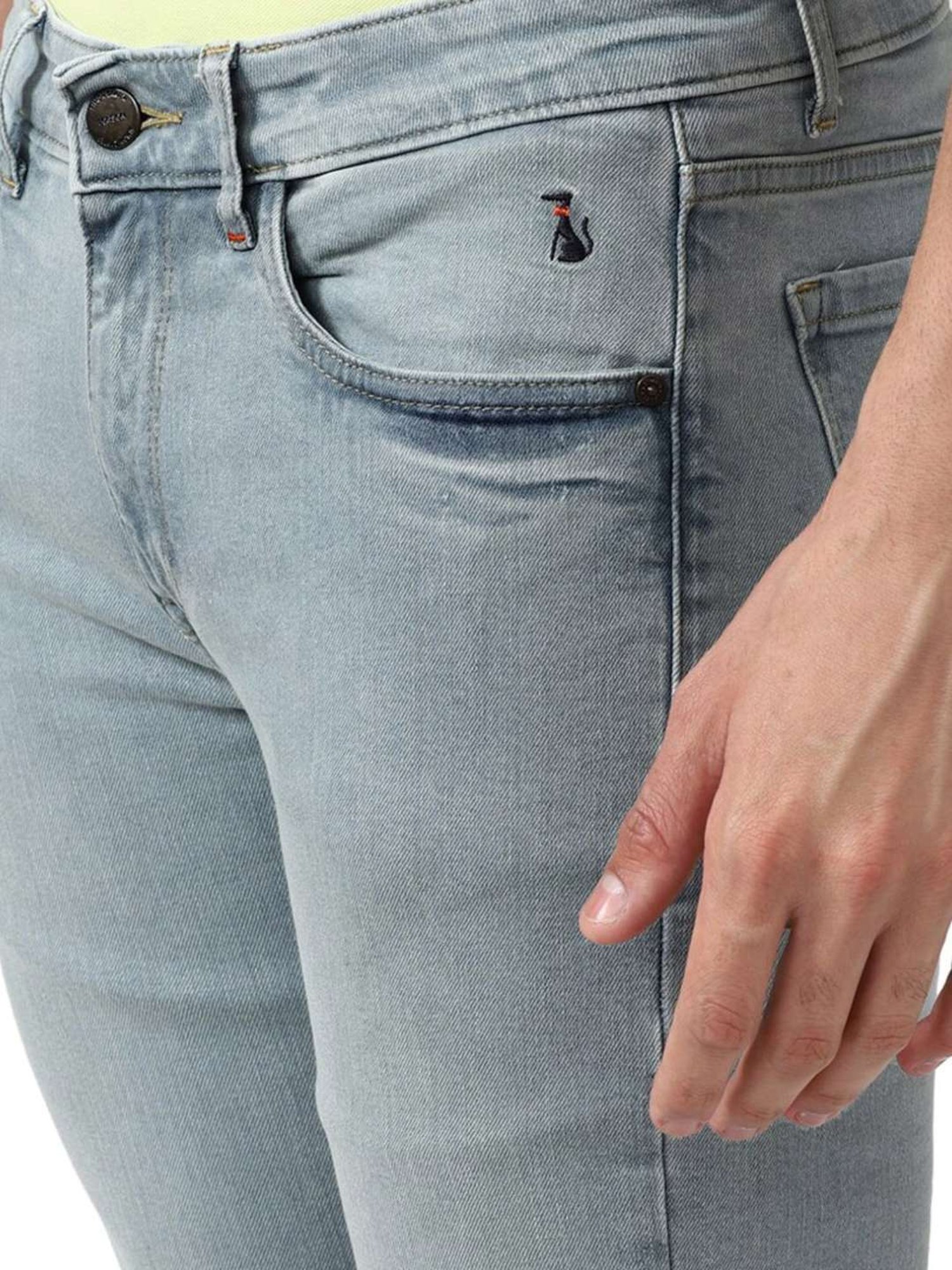 Simon Carter London Regular Blue Lightly Washed Mid Rise Jeans