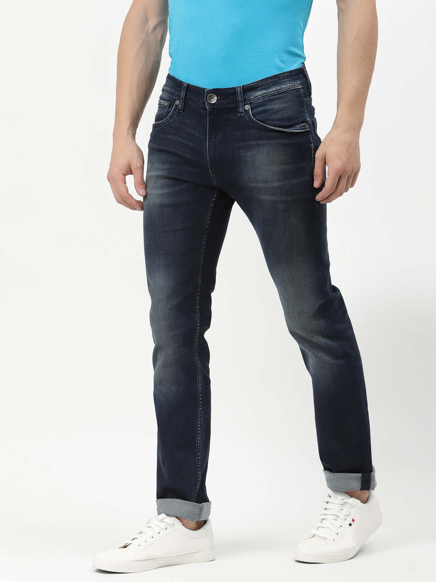 Pepe Jeans Dark Blue Slim Fit Lightly Washed Jeans