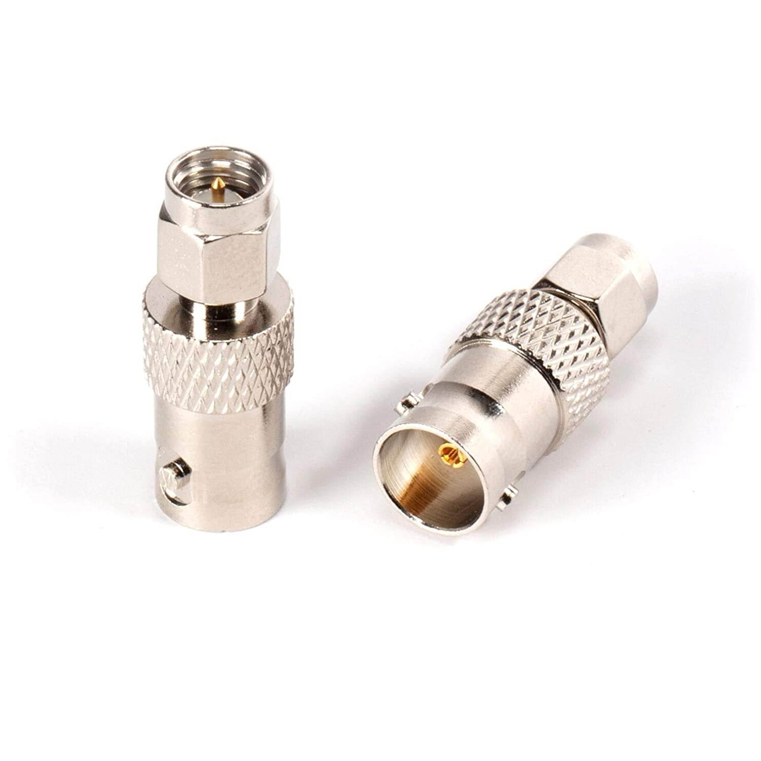 SMA Male to BNC Female Adapter | 10 Pack Coupler | Male to Female Coaxial (RF) Connector, Compatible with RF, SDI, HD-SDI, CCTGV, Camera
