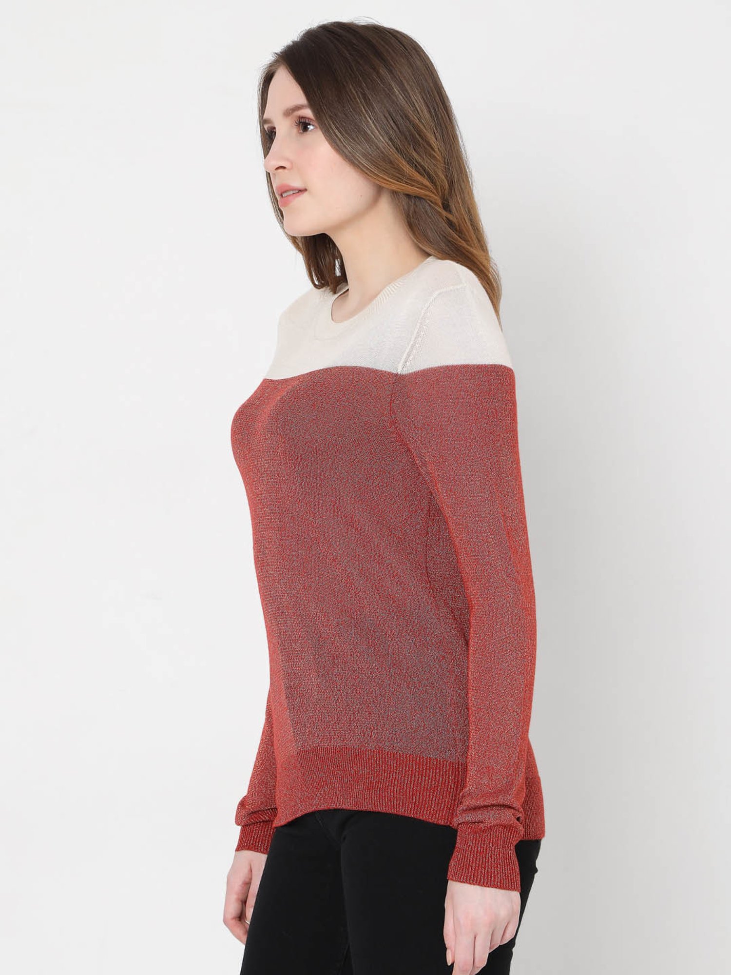Vero Moda Red Textured Sweater