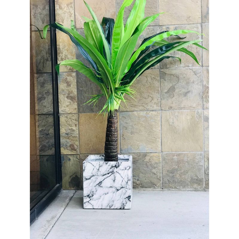 12" Kante Lightweight Modern Outdoor Concrete Square Planter Marble - Rosemead Home & Garden, Inc.
