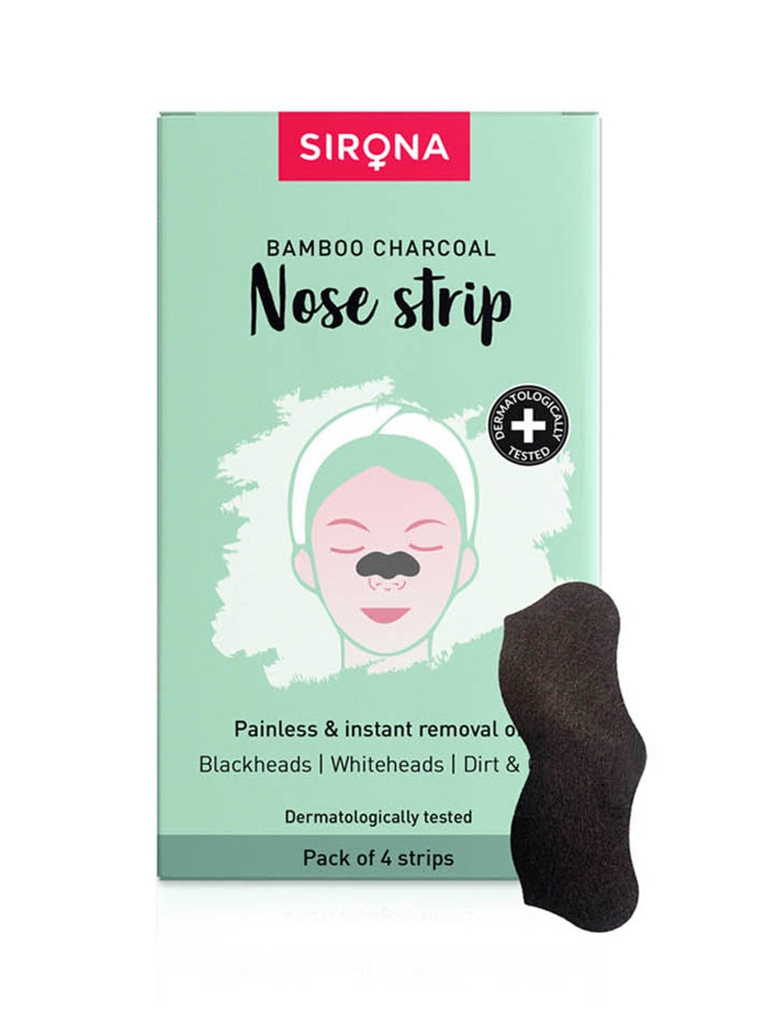 Sirona Bamboo Charcoal Nose Strips Pack of 1 - 4 Strips
