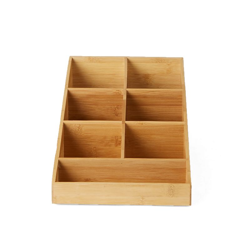 Mind Reader Coffee Condiment and Accessories Organizer, 7 Compartments, Brown