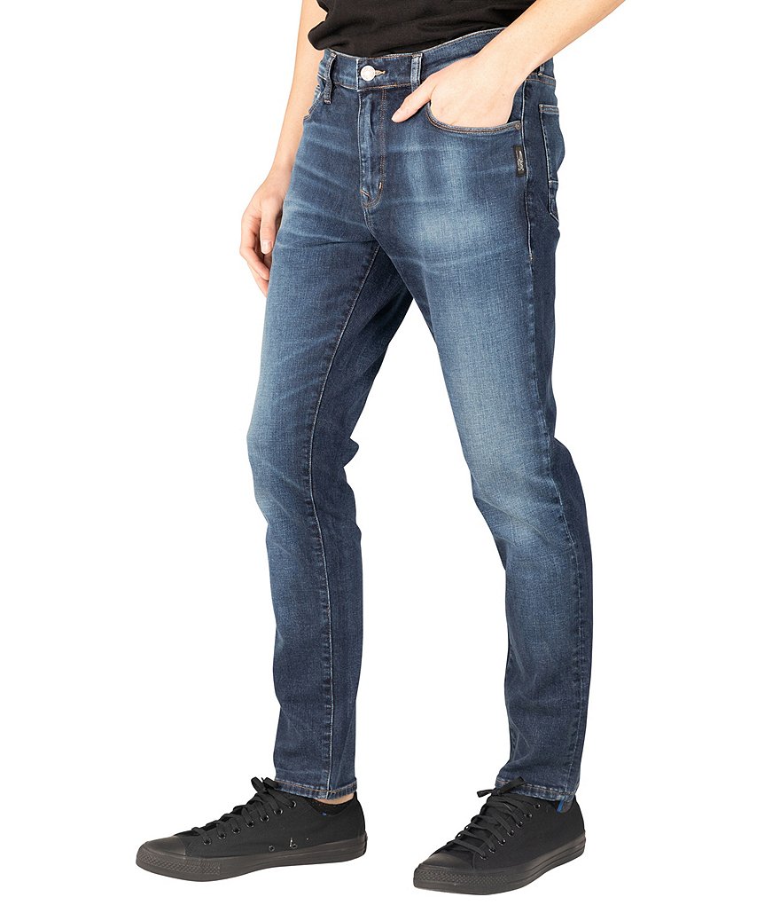 Silver Jeans Co. Kenaston Slim Fit Dark Wash Comfort Stretch Damaged Jeans