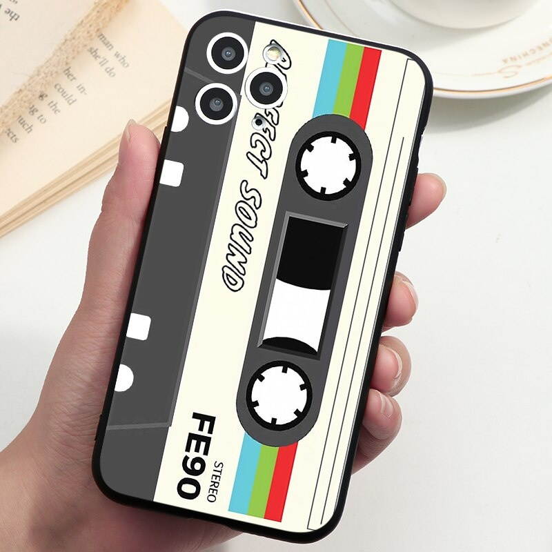 Vintage Cassette tape retro style For iPhone 7 8 Plus X XR XS 11 12 Pro Max 12 mini SE 6 6s soft silicone Phone case cover shell