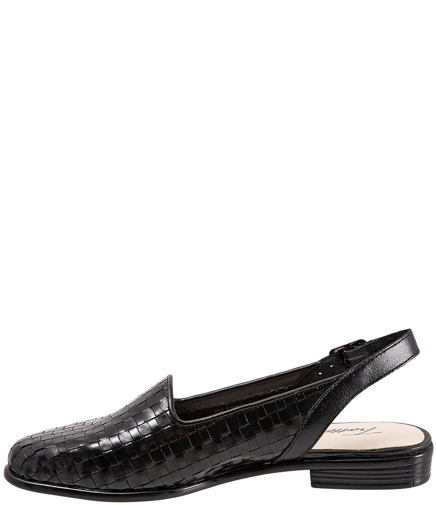 Trotters Lena Woven Leather Slingback Flats