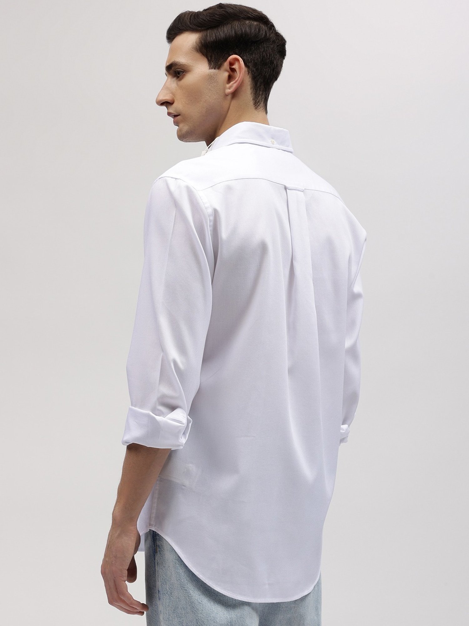 GANT Solid Button Down Regular Fit Shirt