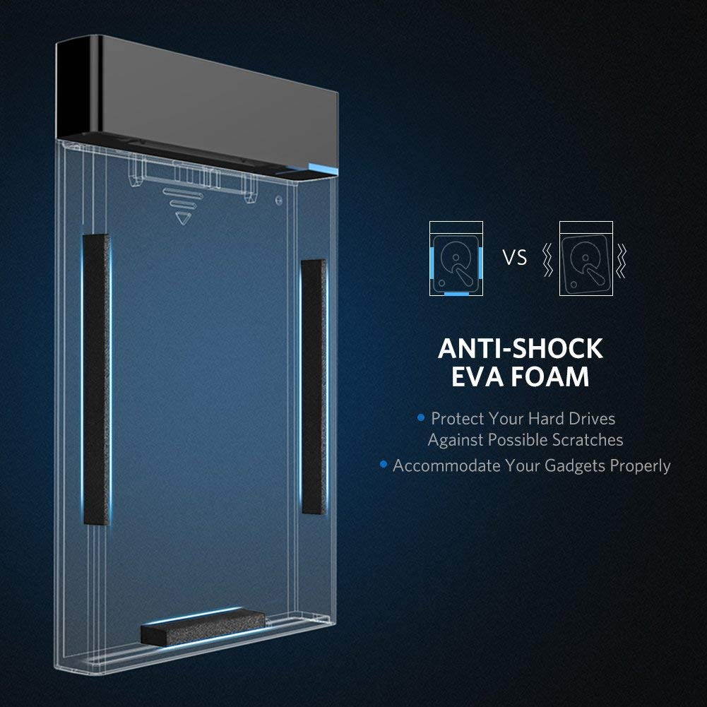 Wanmingtek USB 3.0 2.5" SATA Hard Drive External Enclosure HDD Case Durable 2.5-Inch for SSD, Support UASP SATA III Portable Tool-Free Design Support 6TB