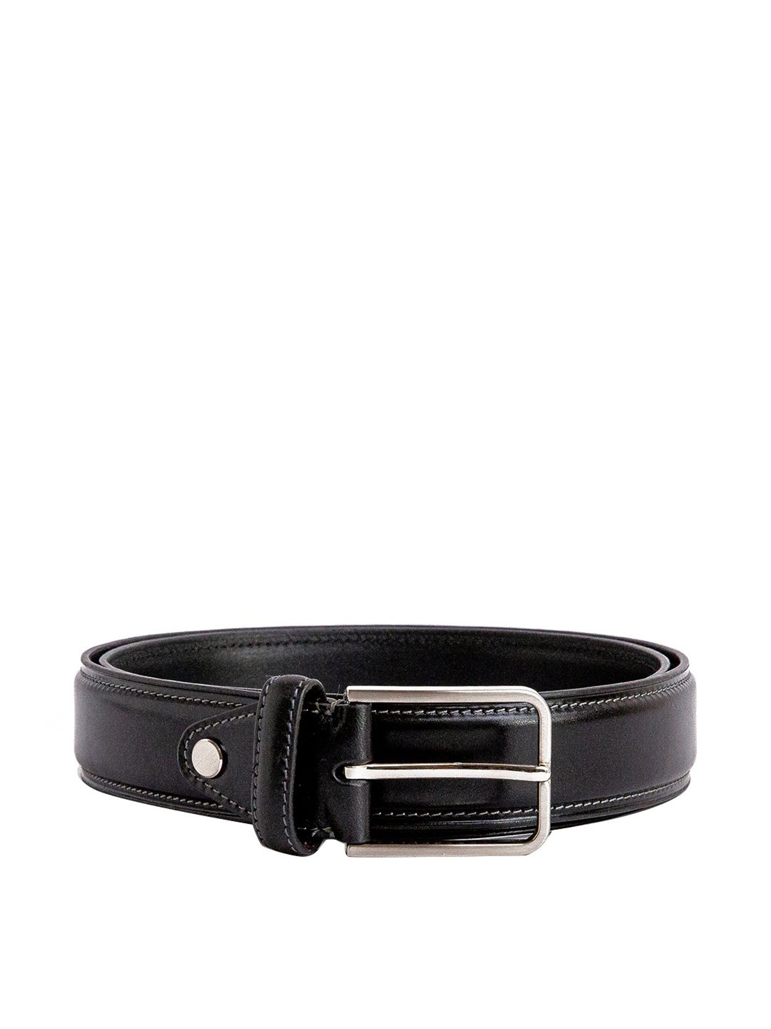 James Aston Black Leather Waist Belt for Men