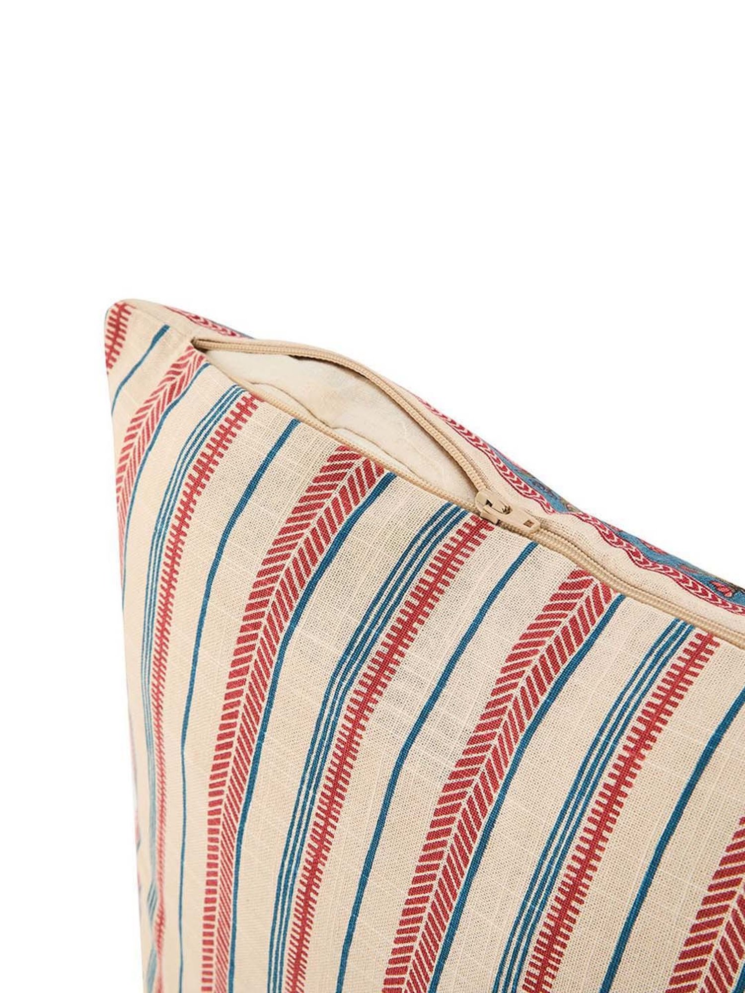 Fabindia Home Red Cotton Printed Gulzar Cushion Cover